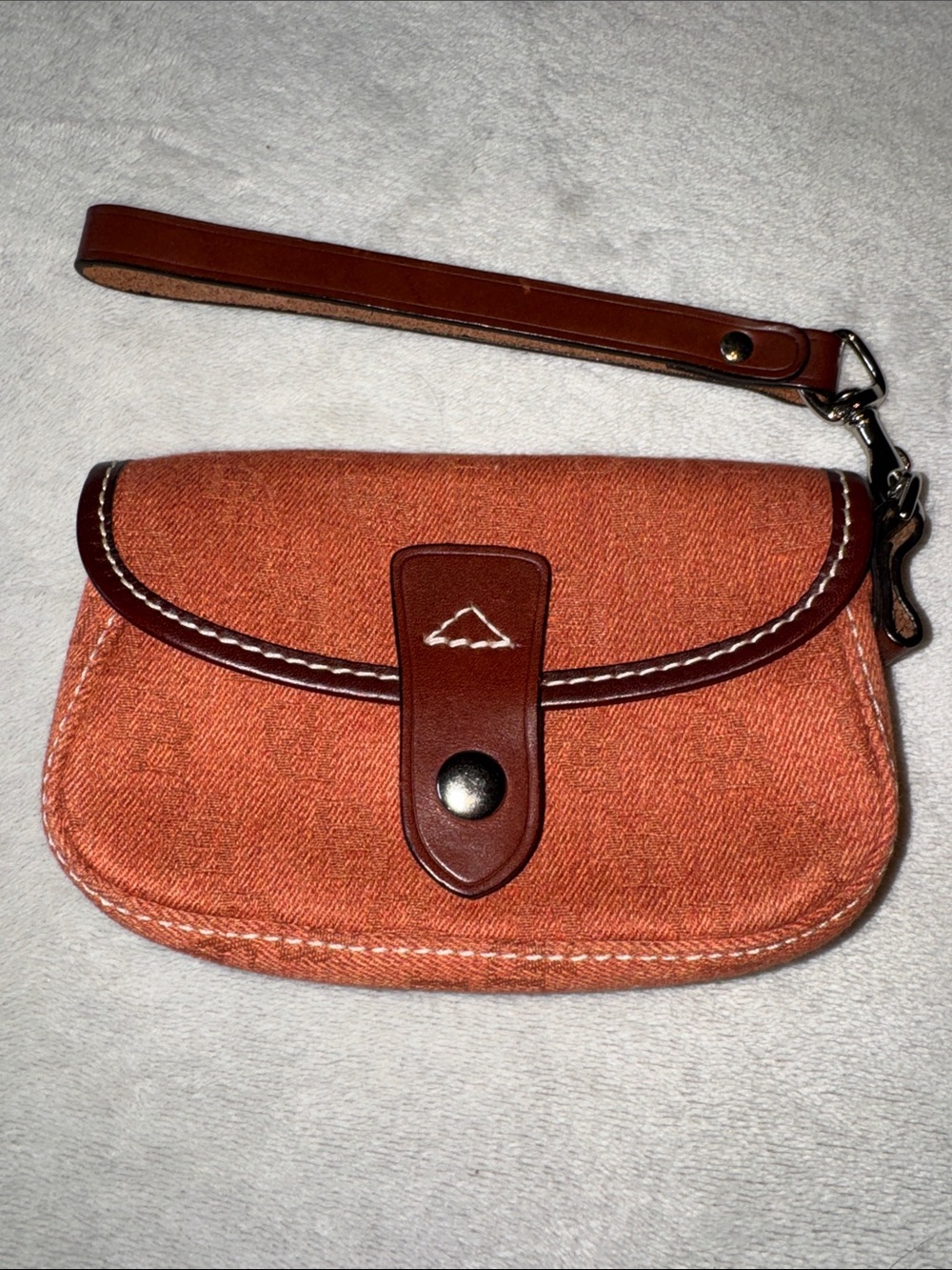 Dooney & Bourke Wristlet Clutch with Brown Leather-Trim Coin Purse